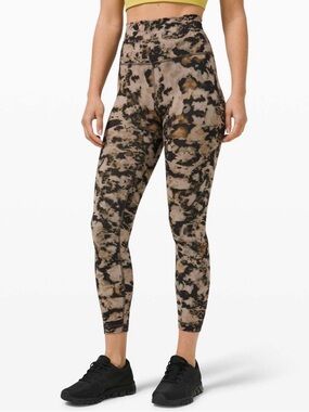 Lululemon Wunder Train High-Rise Tight 25" Dispersed Light Raw Linen Mult
